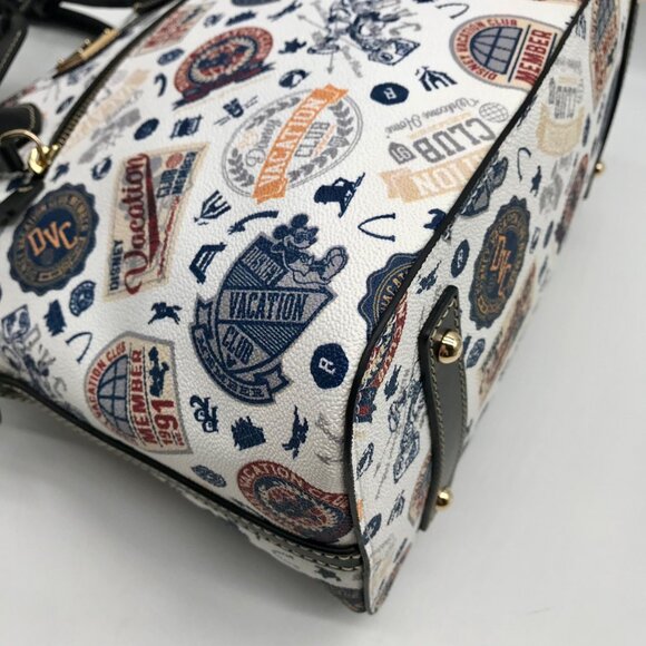 Dooney & Bourke White Pebbled Grain Disney Vacation Club Satchel Bag - Picture 6 of 12
